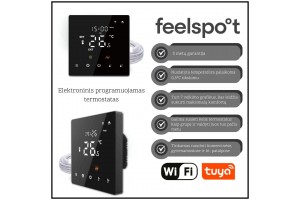 Elektroninis programuojamas termostatas Feelspot WTH22.16 NEW juodas, WiFi, Tuya Elektroninis programuojamas termostatas Feelspot WTH22.16 NEW juodas, WiFi, Tuya